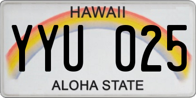 HI license plate YYU025
