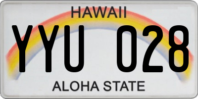 HI license plate YYU028