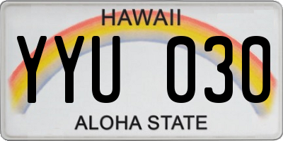 HI license plate YYU030