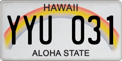 HI license plate YYU031