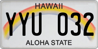 HI license plate YYU032