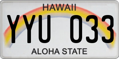 HI license plate YYU033