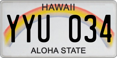HI license plate YYU034