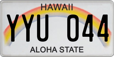 HI license plate YYU044