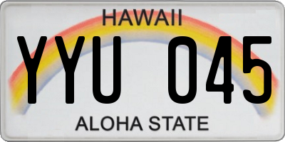 HI license plate YYU045
