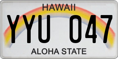 HI license plate YYU047