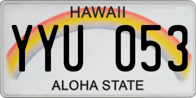 HI license plate YYU053