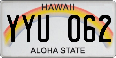 HI license plate YYU062