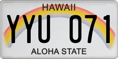 HI license plate YYU071
