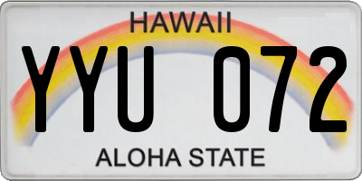 HI license plate YYU072