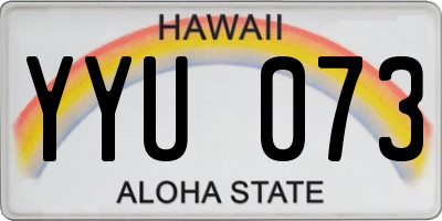 HI license plate YYU073