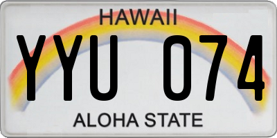 HI license plate YYU074