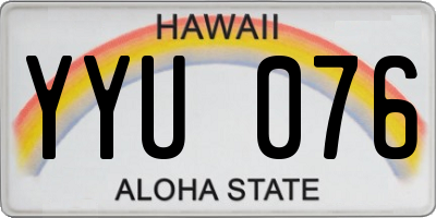HI license plate YYU076