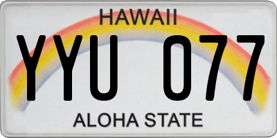 HI license plate YYU077