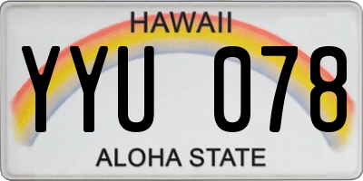 HI license plate YYU078
