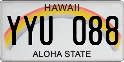 HI license plate YYU088