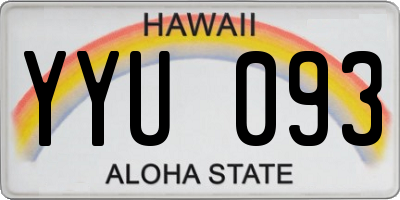 HI license plate YYU093
