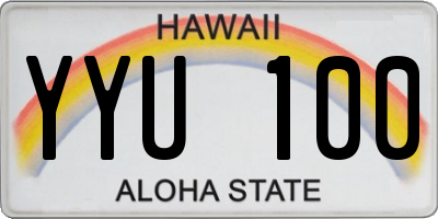 HI license plate YYU100