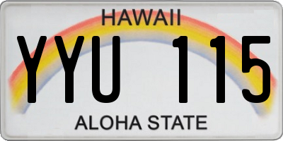 HI license plate YYU115
