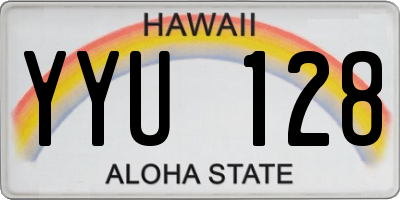HI license plate YYU128