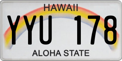 HI license plate YYU178