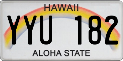 HI license plate YYU182