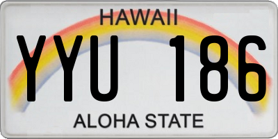 HI license plate YYU186