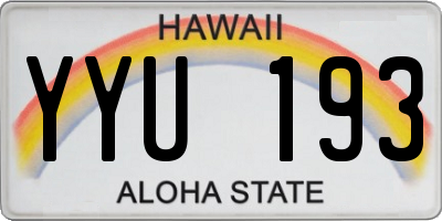 HI license plate YYU193