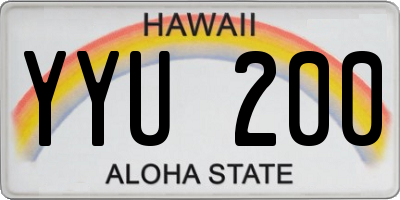HI license plate YYU200