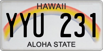 HI license plate YYU231