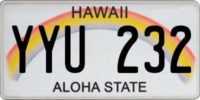 HI license plate YYU232