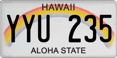HI license plate YYU235