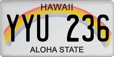 HI license plate YYU236