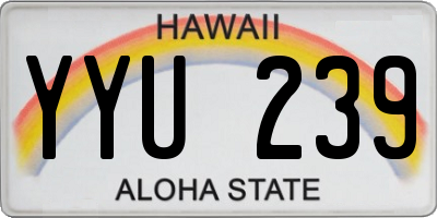 HI license plate YYU239