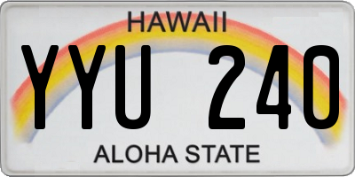 HI license plate YYU240