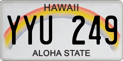 HI license plate YYU249