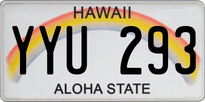 HI license plate YYU293