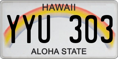 HI license plate YYU303