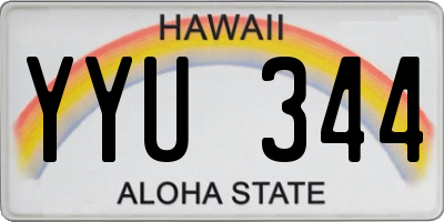 HI license plate YYU344