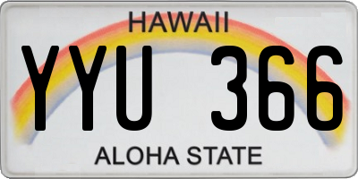 HI license plate YYU366