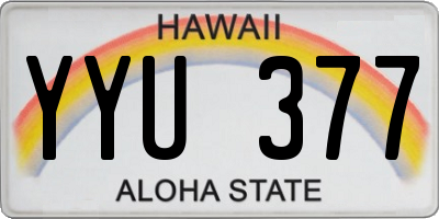 HI license plate YYU377