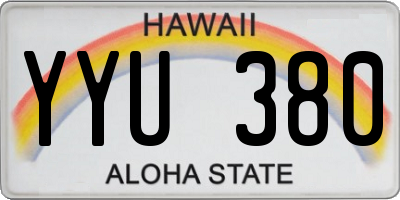 HI license plate YYU380