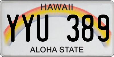 HI license plate YYU389