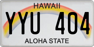 HI license plate YYU404