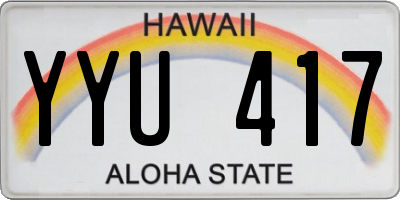 HI license plate YYU417