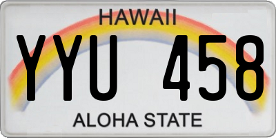 HI license plate YYU458