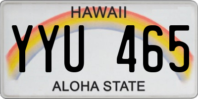 HI license plate YYU465