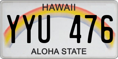 HI license plate YYU476