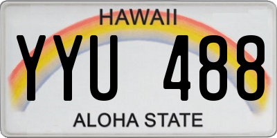 HI license plate YYU488