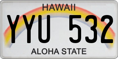 HI license plate YYU532